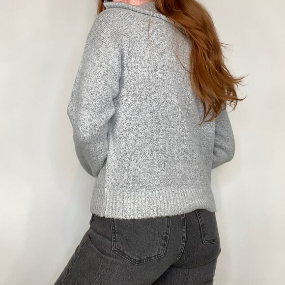 Love by Design EUC Large Gray Half ZIP Chunky Knit Sweater - Picture 8 of 10